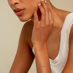 Bracelet Dion Argent Blanc Oxyde De Zirconium