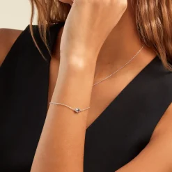 Bracelet Duchesse Argent Blanc Oxyde De Zirconium