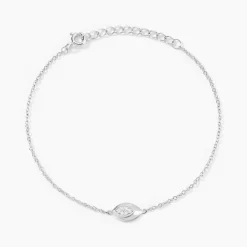 Bracelet Duchesse Argent Blanc Oxyde De Zirconium