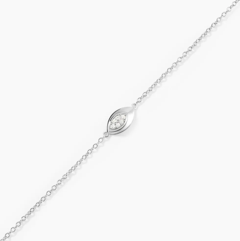 Bracelet Duchesse Argent Blanc Oxyde De Zirconium