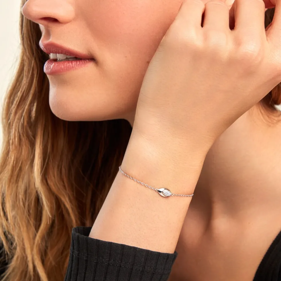 Bracelet Duchesse Argent Blanc Oxyde De Zirconium