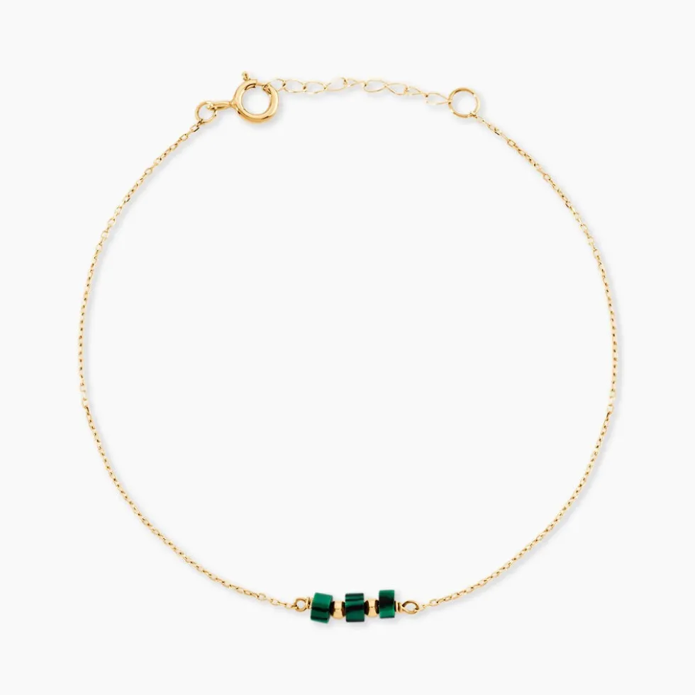 Bracelet Ean Or Jaune Malachite