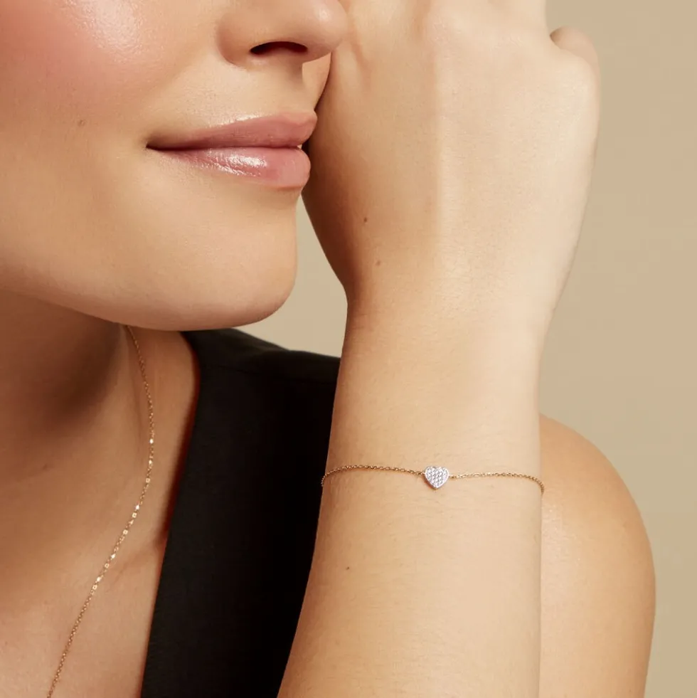 Bracelet Eclat D'amour Or Jaune Oxyde De Zirconium