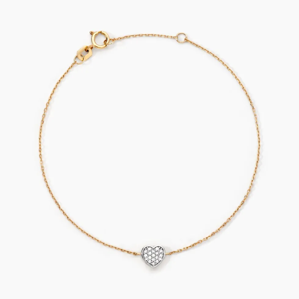 Bracelet Eclat D'amour Or Jaune Oxyde De Zirconium