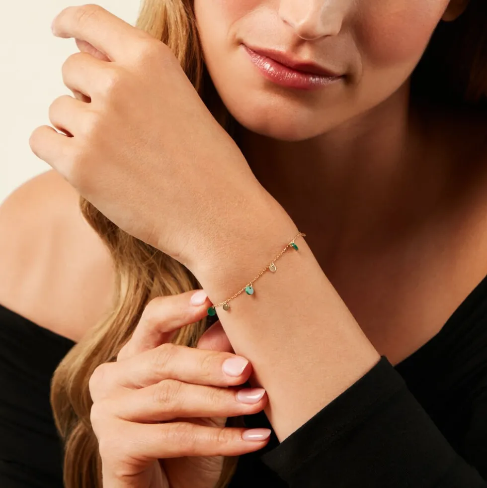 Bracelet Epurea Or Jaune Malachite