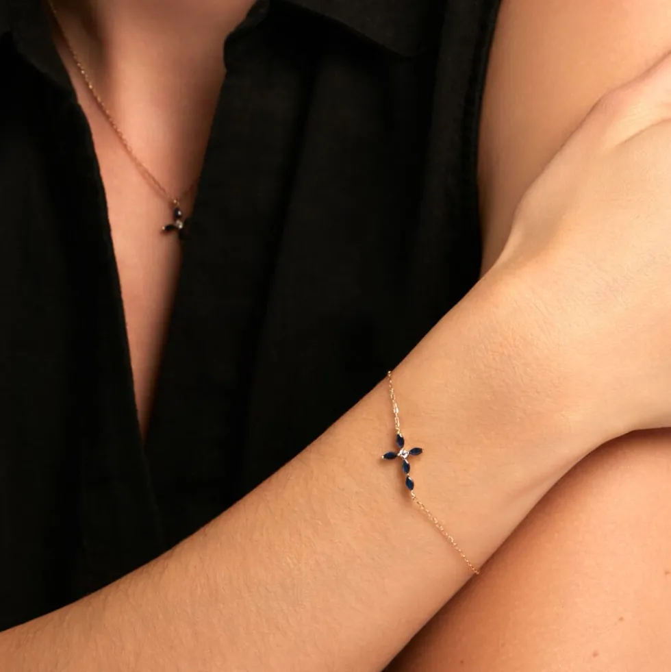 Bracelet Eser Or Jaune Oxyde De Zirconium