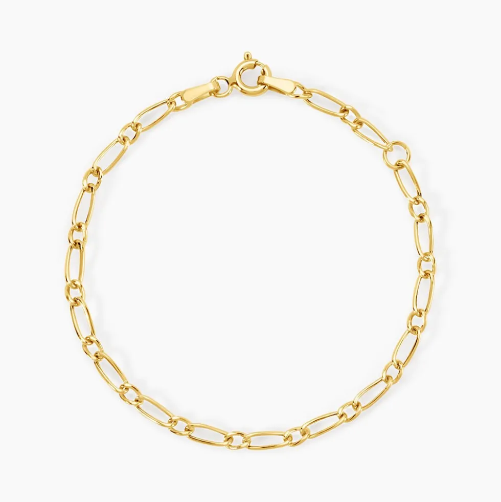 Bracelet Esma Maille Alternee 1/3 Or Jaune