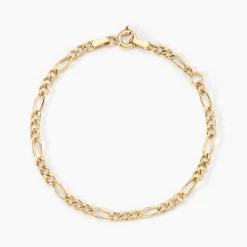 Bracelet Esma Maille Alternee 1/3 Or Jaune