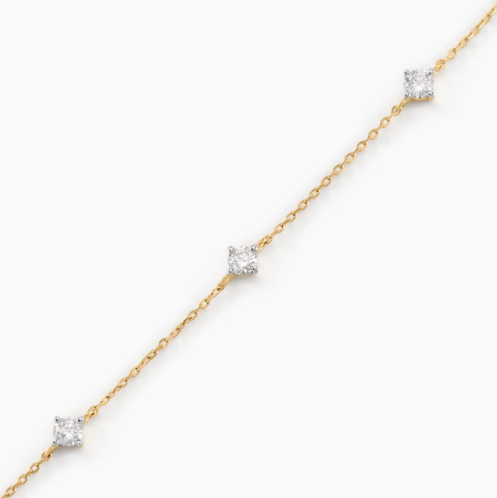 Bracelet Ethere Or Jaune Oxyde De Zirconium
