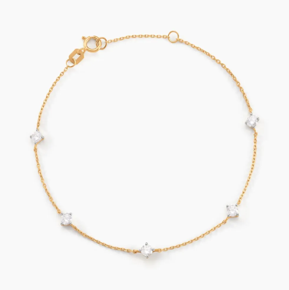 Bracelet Ethere Or Jaune Oxyde De Zirconium