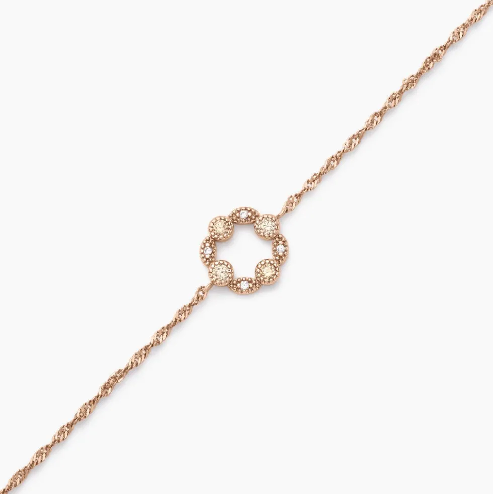 Bracelet Eugenie Argent Rose Oxyde De Zirconium