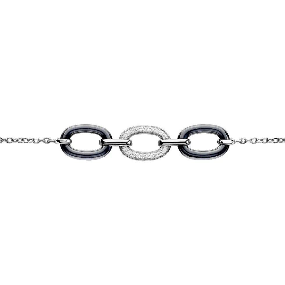 Bracelet Eulalie Argent Blanc Céramique Et Oxyde De Zirconium