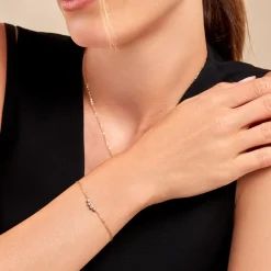 Bracelet Eva Acier Jaune Cristaux