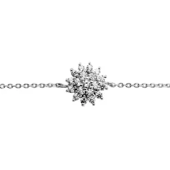 Bracelet Fleur Des Neiges Argent Blanc Oxyde De Zirconium