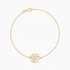 Bracelet Floraison Dorée Or Jaune Oxyde De Zirconium
