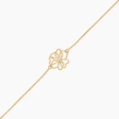 Bracelet Floraison Dorée Or Jaune Oxyde De Zirconium