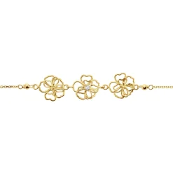 Bracelet Floraison Dorée Or Jaune Oxyde De Zirconium
