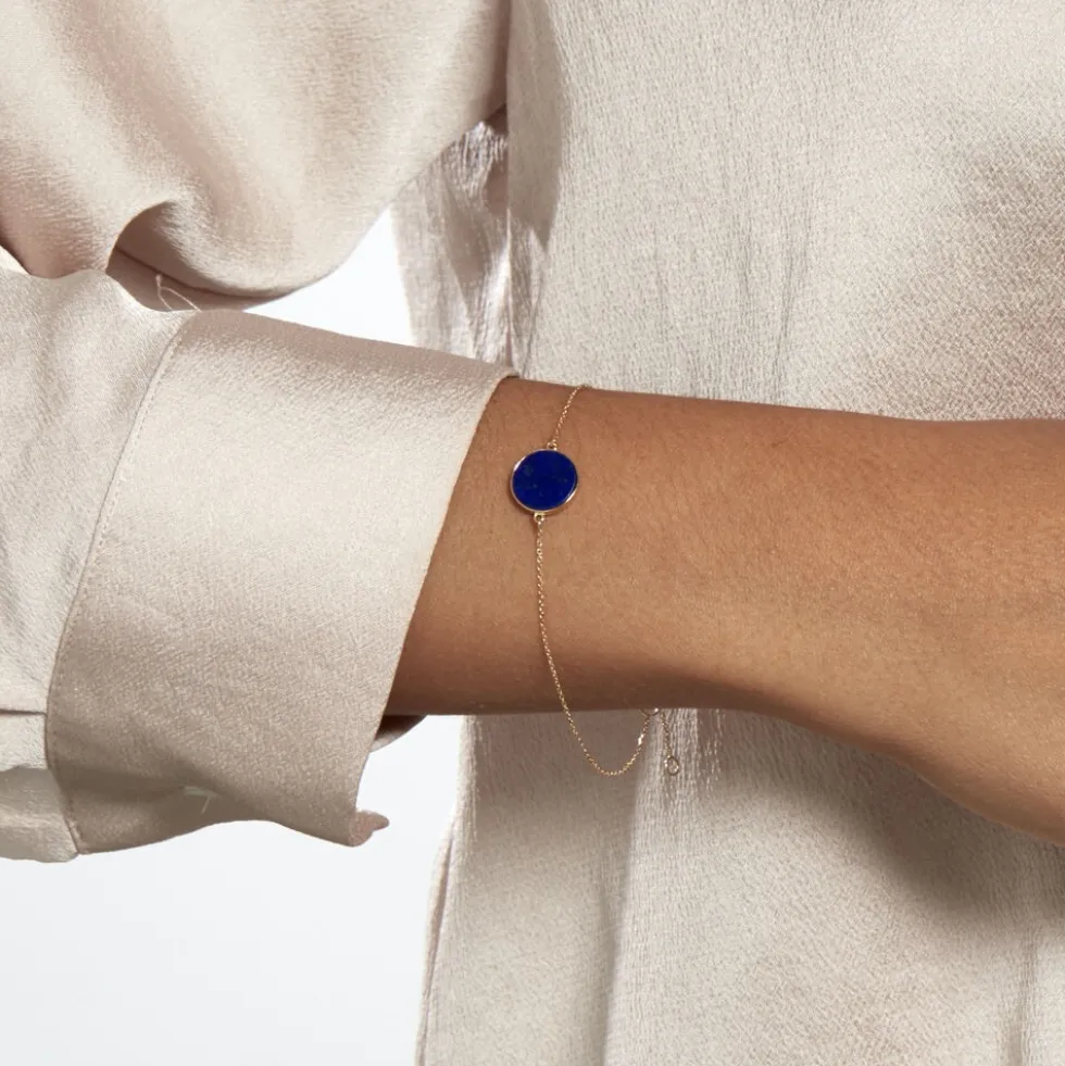 Bracelet Florica Or Jaune Lapis Lazuli
