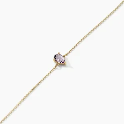 Bracelet Goutte Or Jaune Améthyste