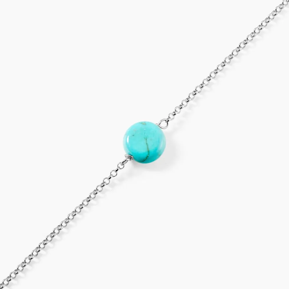 Bracelet Graziana Argent Blanc Turquoise