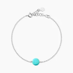Bracelet Graziana Argent Blanc Turquoise