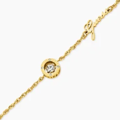 Bracelet Guess Solitaire Acier Jaune Oxyde De Zirconium