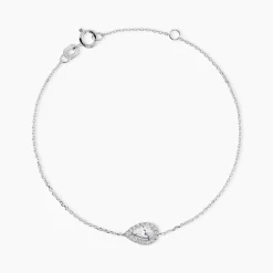 Bracelet Hildana Or Blanc Oxyde De Zirconium