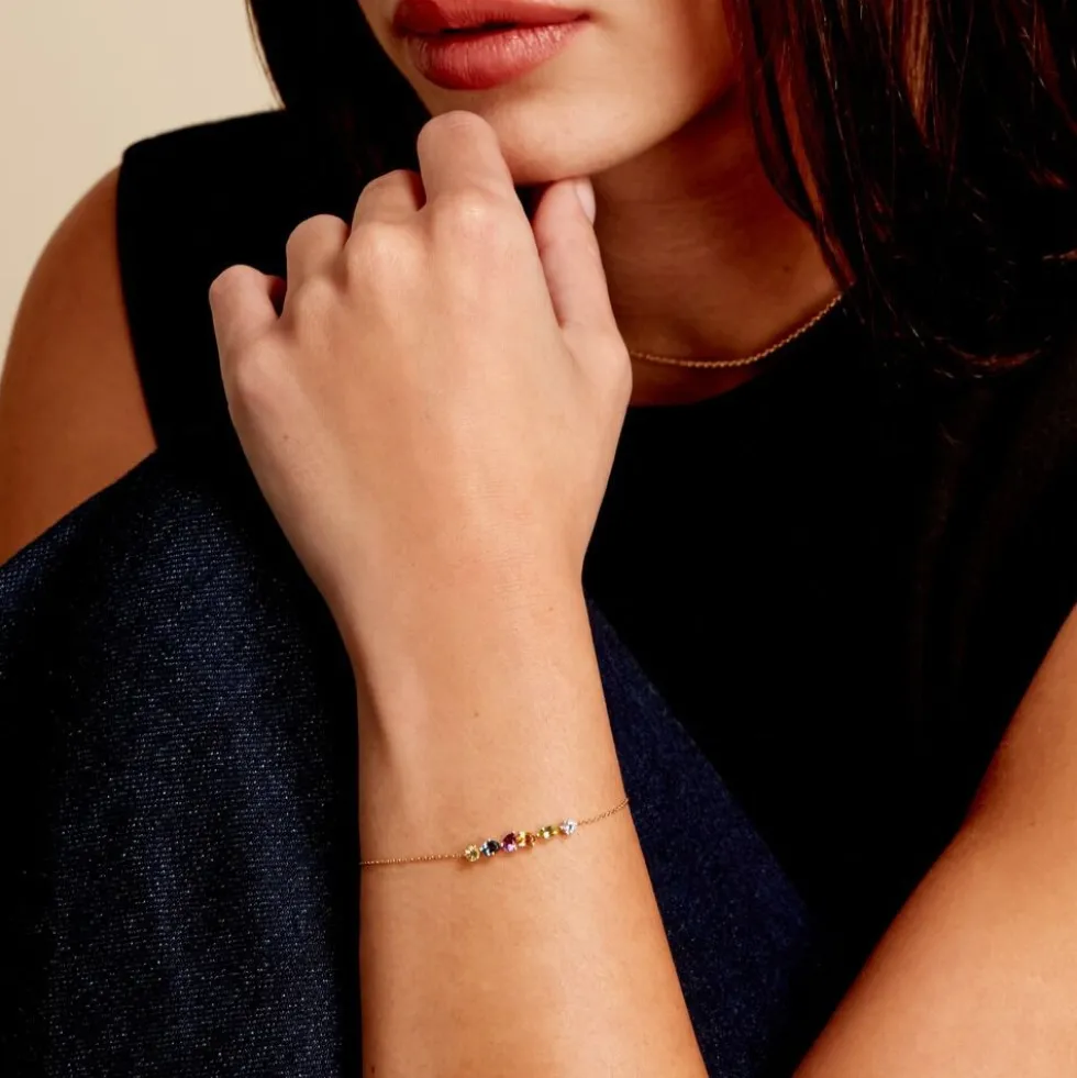 Bracelet Hortense Or Jaune Topaze Péridot