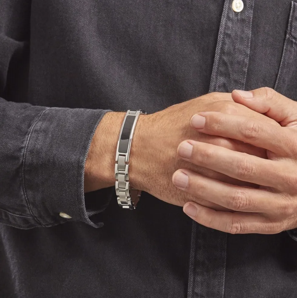 Bracelet Identité Acier Blanc Arvernus