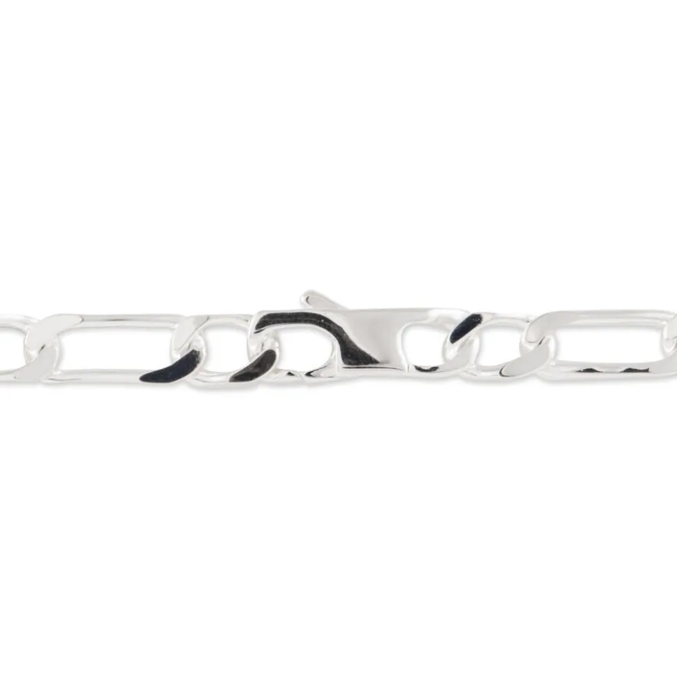 Bracelet Identité Anilo Maille Alternee 1/1 Argent Blanc