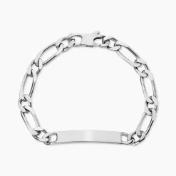 Bracelet Identité Anilo Maille Alternee 1/1 Argent Blanc