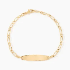 Bracelet Identité Bartolomee Maille Alternee 1/1 Or Jaune