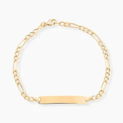 Bracelet Identité Bartolomee Maille Alternee 1/3 Or Jaune
