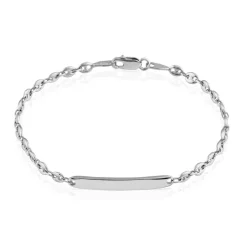 Bracelet Identité Caroline Maille Grain De Cafe Argent Blanc