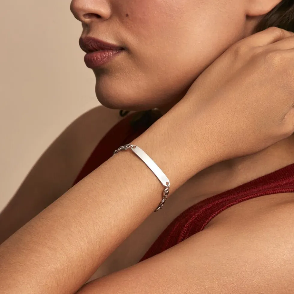 Bracelet Identité Carrus Argent Blanc