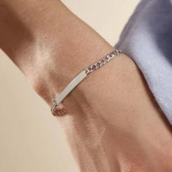 Bracelet Identité Casper Argent Blanc