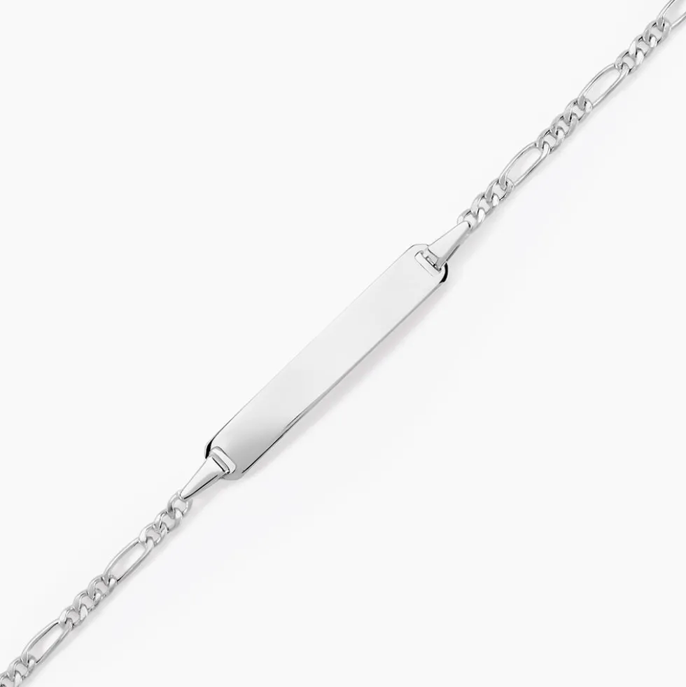 Bracelet Identite Bebe Or Blanc Bartolomee