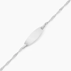 Bracelet Identité Ericka Maille Singapour Or Blanc