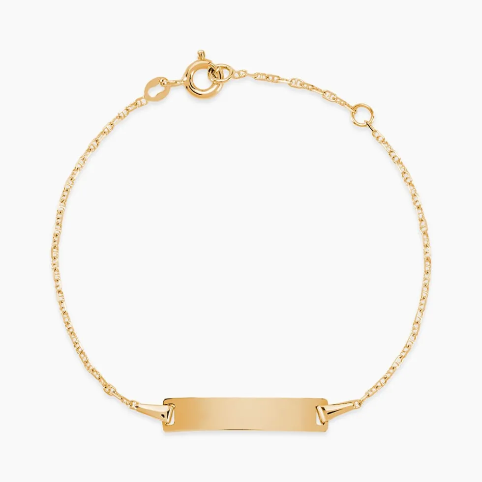 Bracelet Identité Esta Maille Forçat Or Jaune