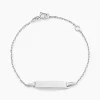 Bracelet Identité Esta Maille Forçat Or Blanc
