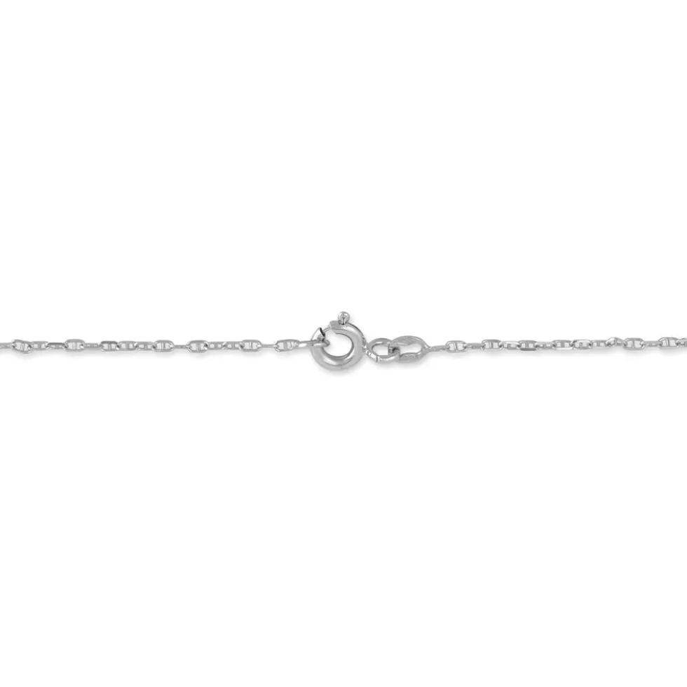 Bracelet Identité Esta Maille Forçat Or Blanc