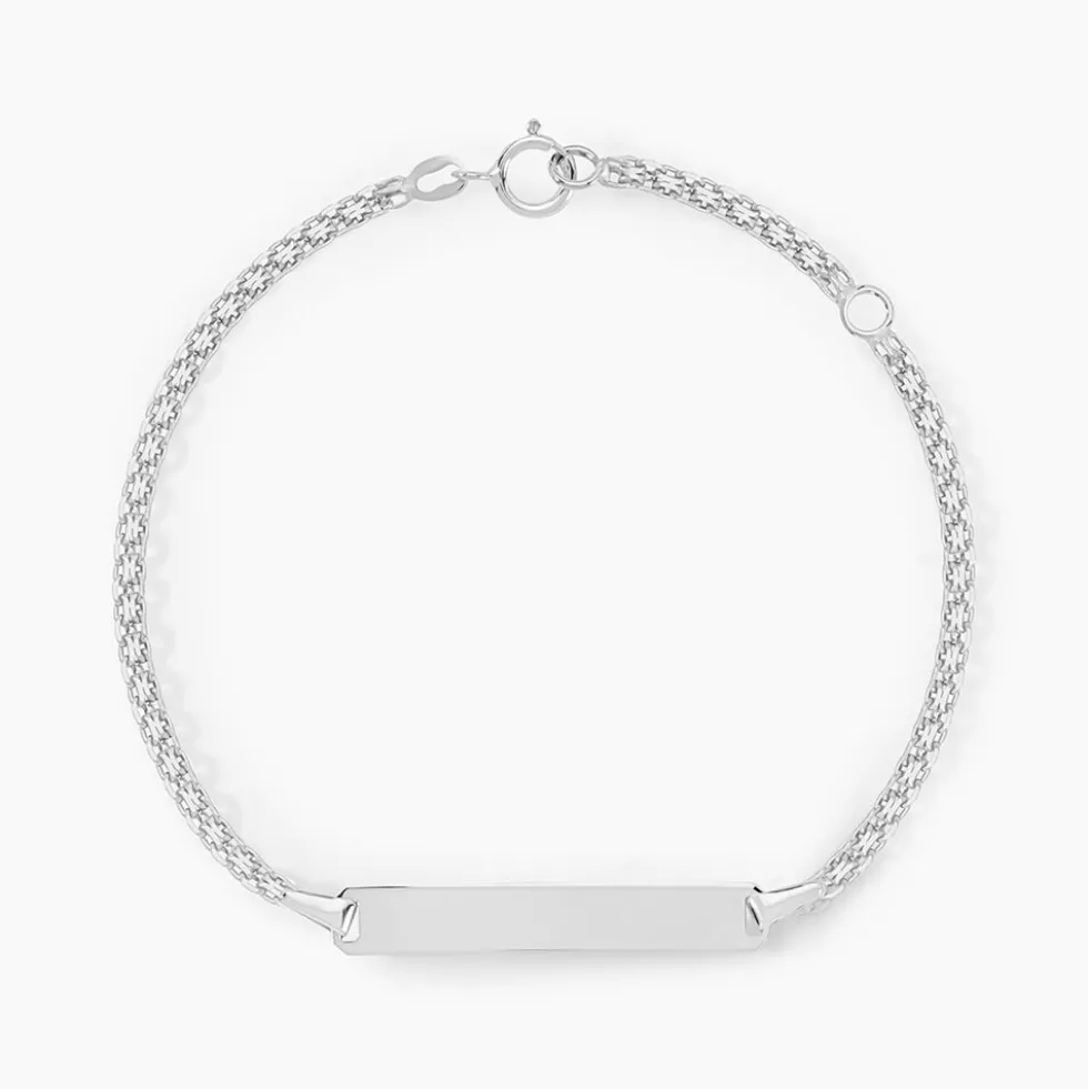 Bracelet Identité Euphenia Maille Bismark Or Blanc