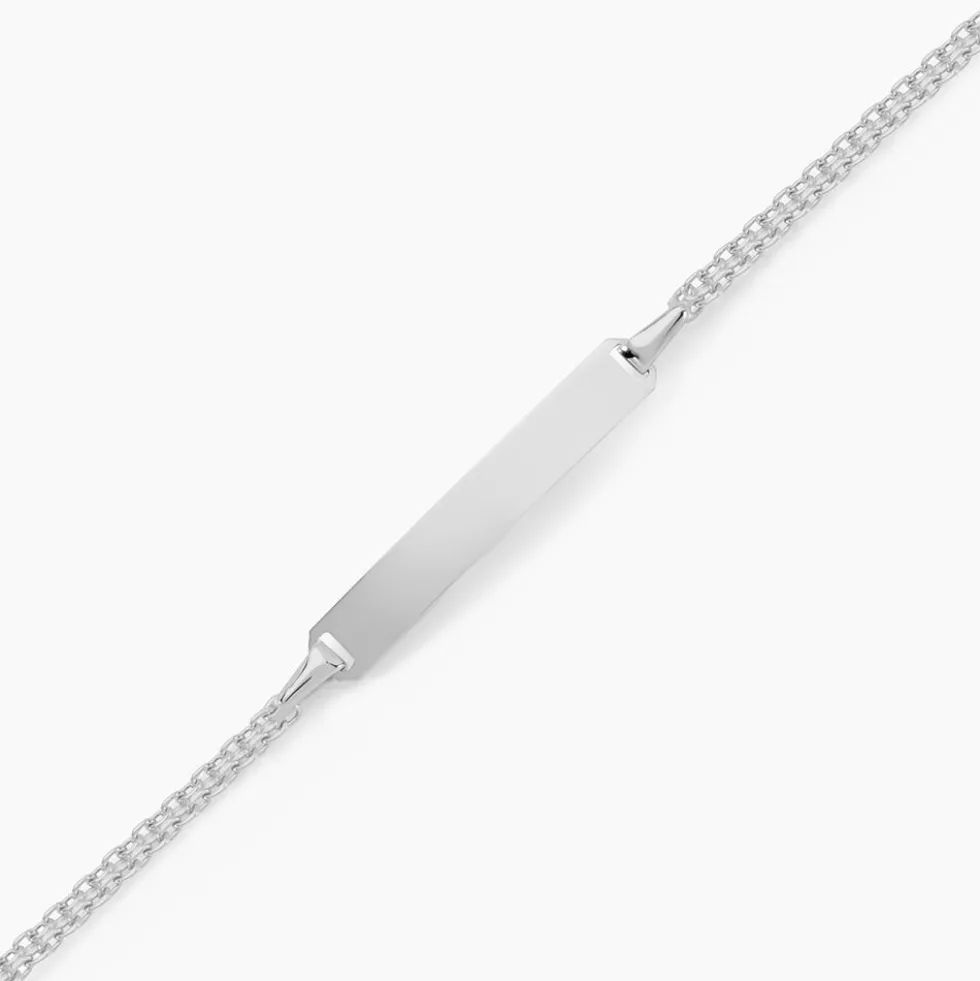 Bracelet Identité Euphenia Maille Bismark Or Blanc