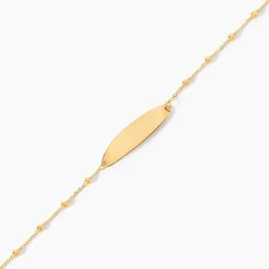 Bracelet Identité Evelina Maille Boule Or Jaune