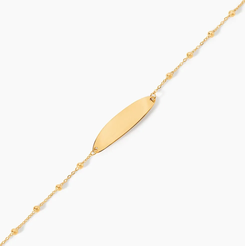 Bracelet Identité Evelina Maille Boule Or Jaune
