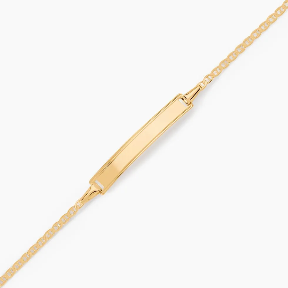 Bracelet Identité Fanelia Maille Marine Or Jaune