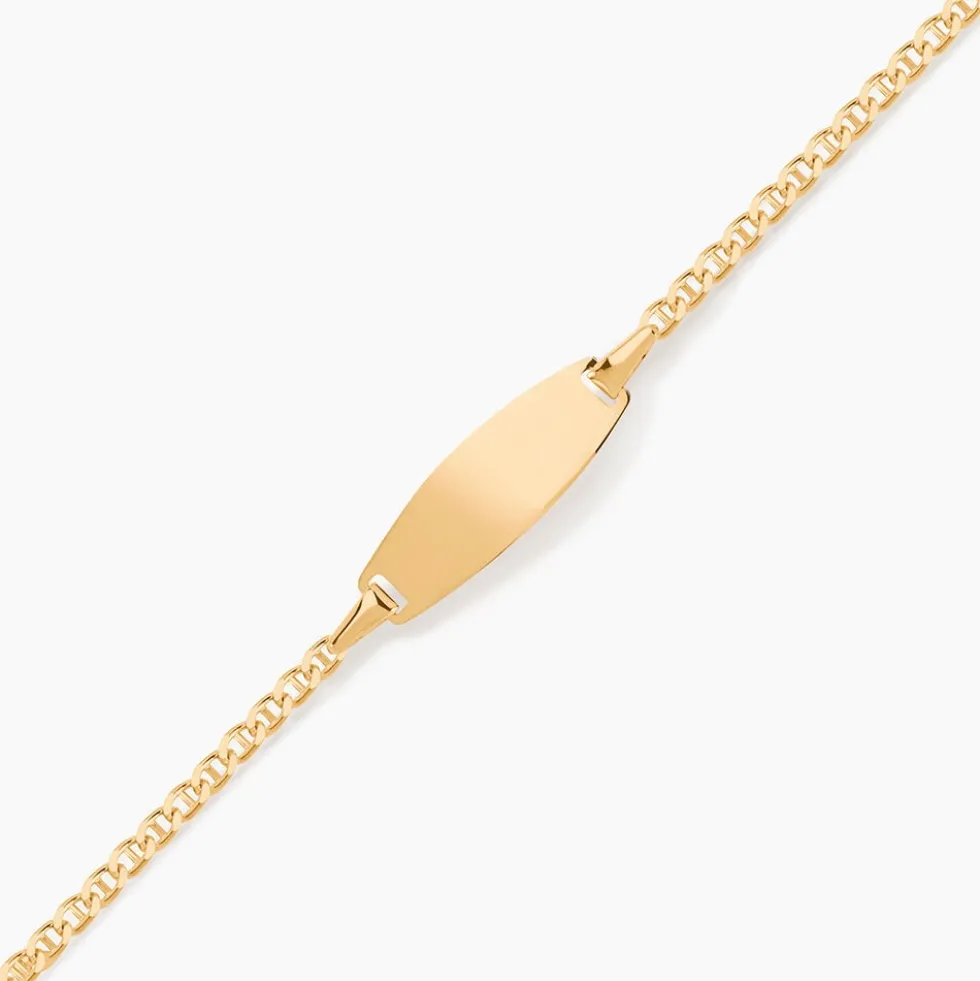 Bracelet Identité Fanelia Maille Marine Or Jaune