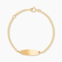 Bracelet Identité Fanelia Maille Marine Or Jaune