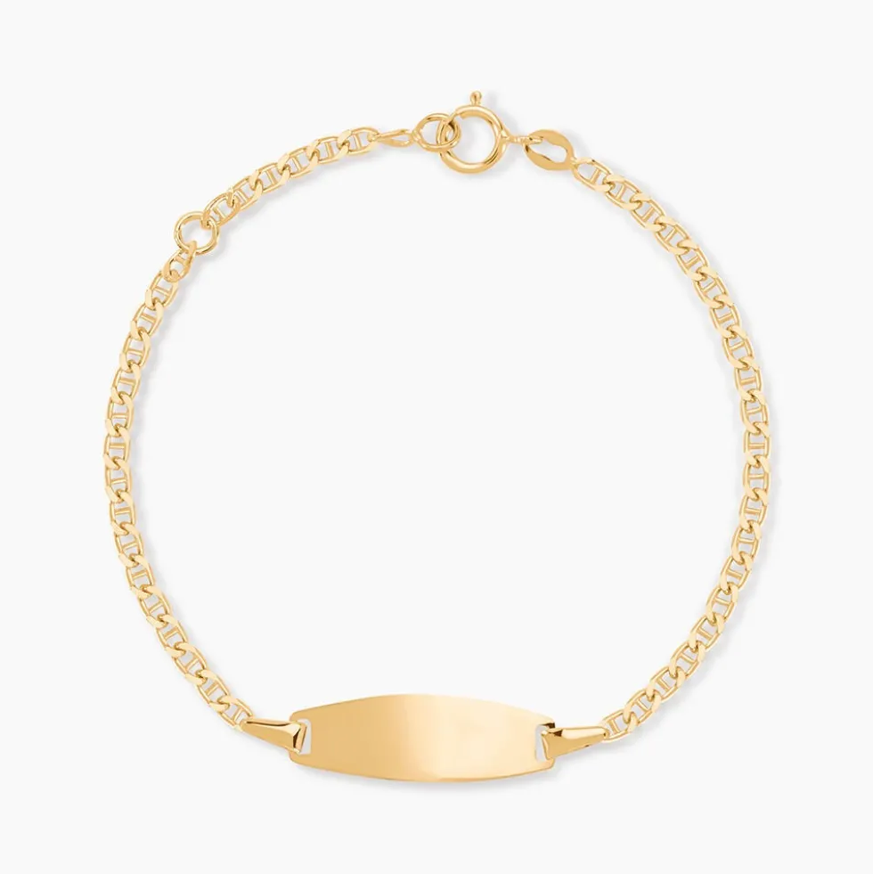 Bracelet Identité Fanelia Maille Marine Or Jaune
