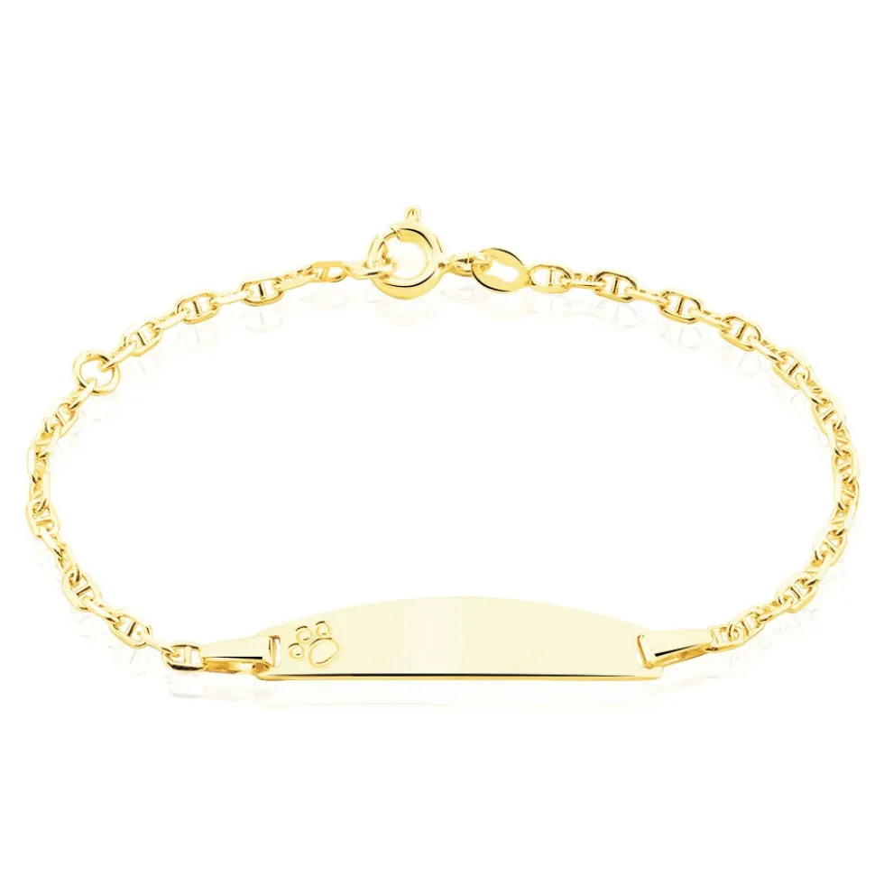 Bracelet Identité Fanelia Maille Marine Or Jaune